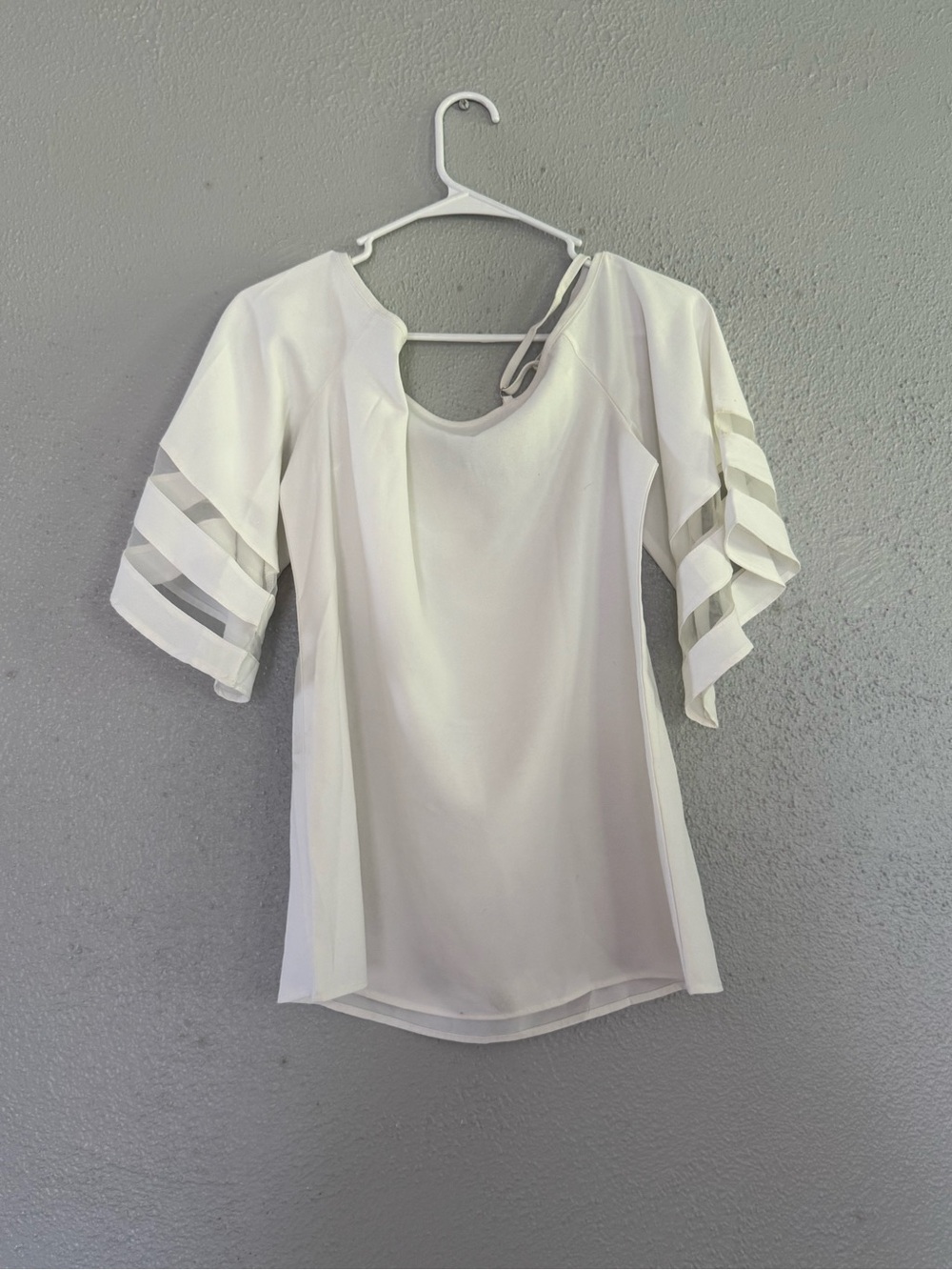 White Ruffle Sleeve Women's Top